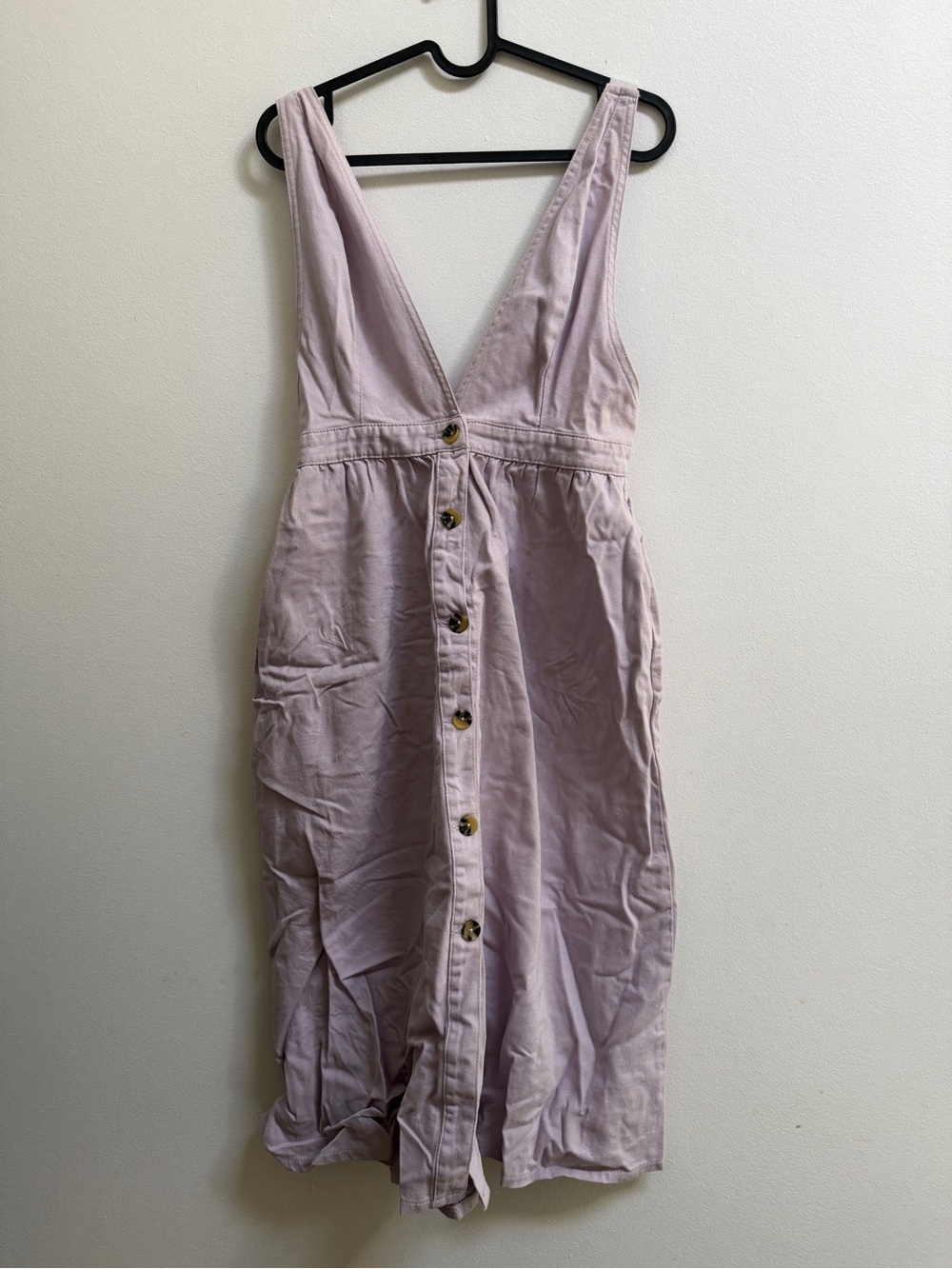 Urban Outfitters 100% Cotton Sleeveless Button-Front Lavender Midi Dress